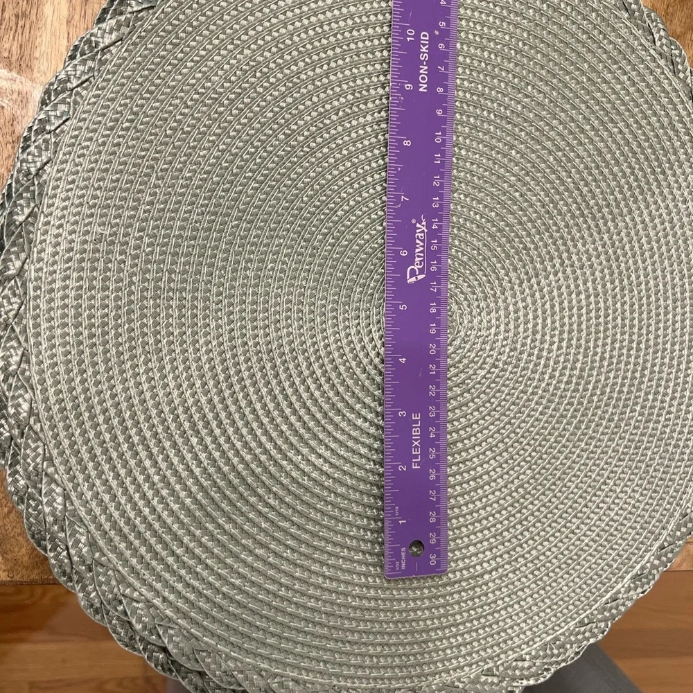 6 Elegant teal Placemats Set